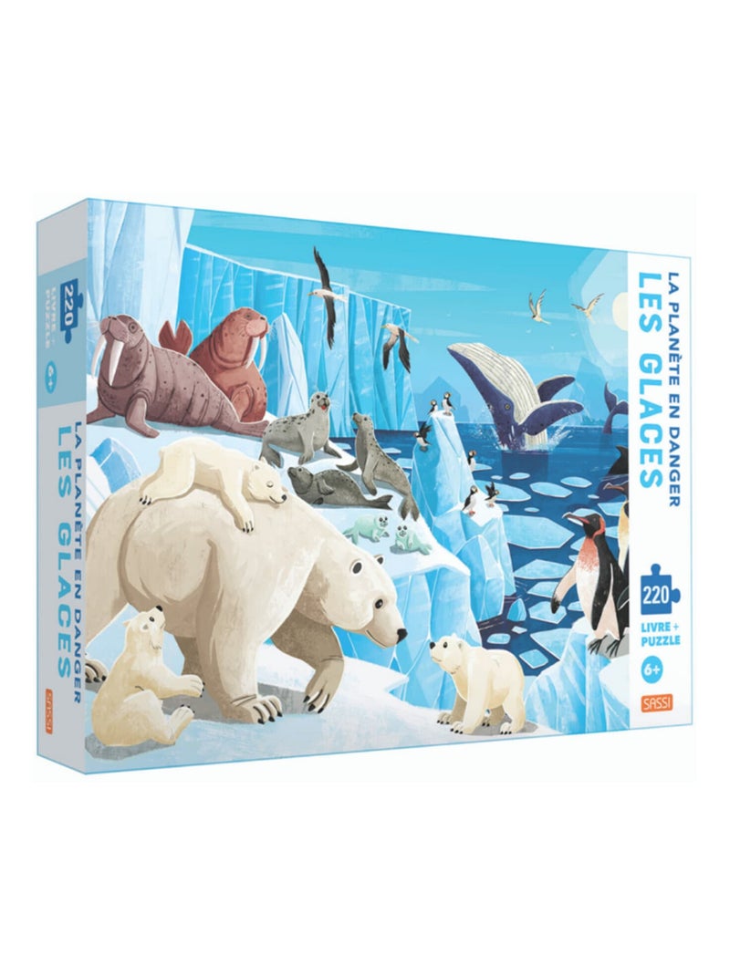 Puzzle & Livre - La Planète en Danger, Les glaces Sassi Junior N/A - Kiabi