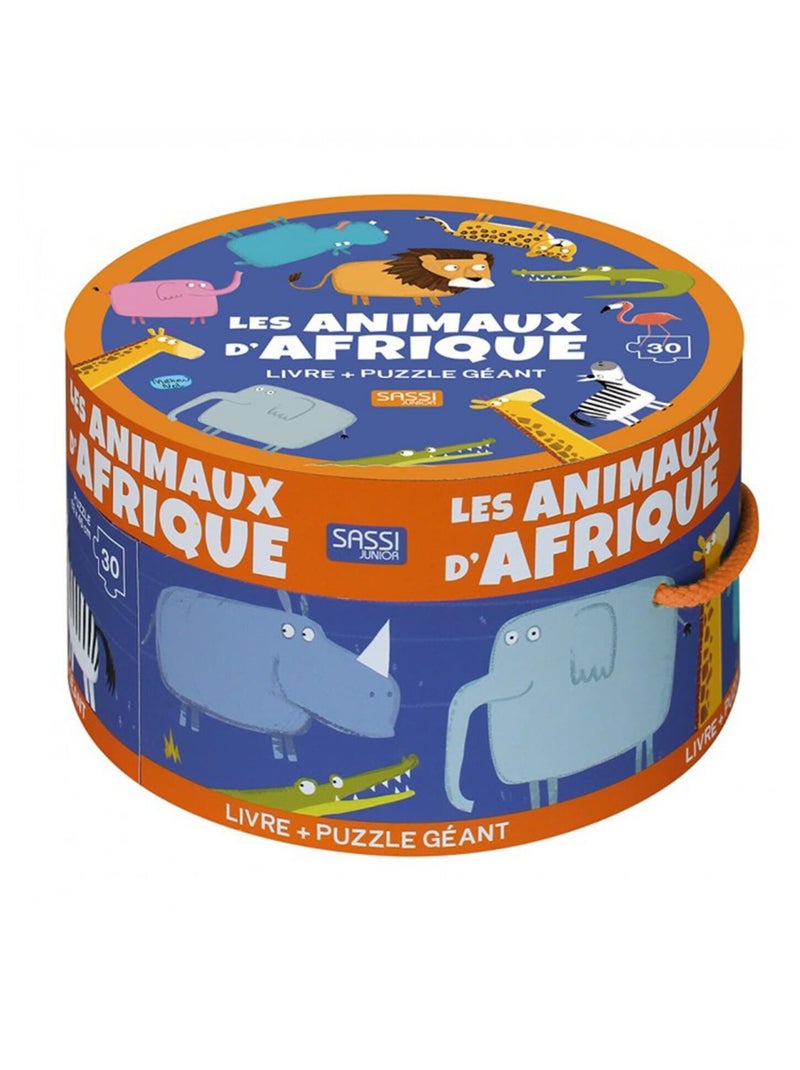 Puzzle & Livre - Les animaux d'Afrique Sassi Junior Jaune - Kiabi