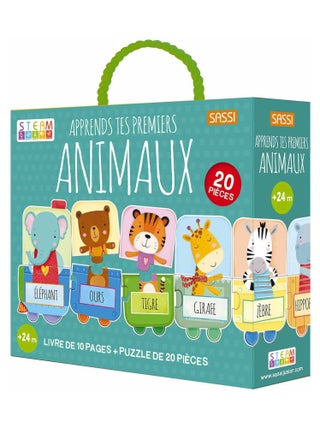 Puzzle & Livre, Apprends tes premiers animaux Sassi Junior