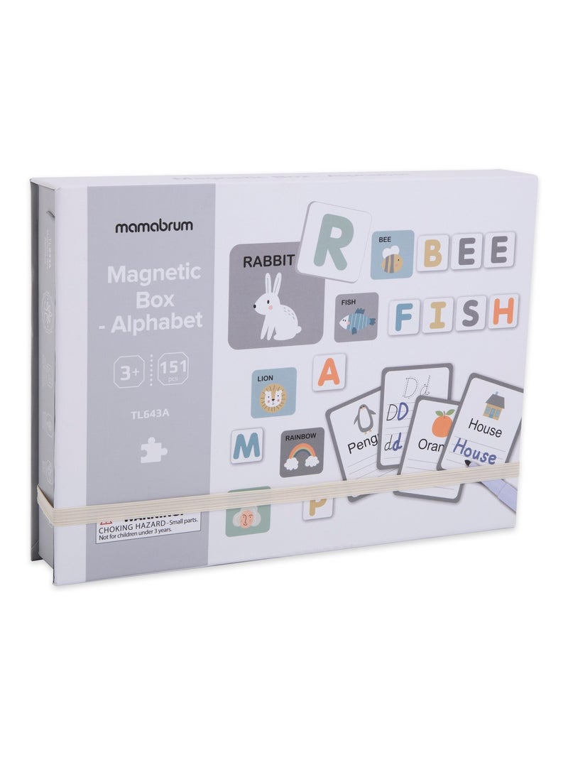 Puzzle magnétique Alphabet, 1 boîte magnétique, marqueur effaçable, 26 Cartes, 78 Carrés magnétiques N/A - Kiabi