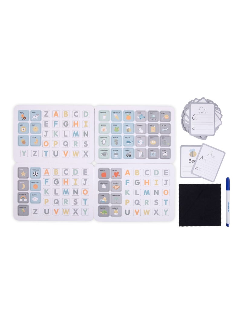 Puzzle magnétique Alphabet, 1 boîte magnétique, marqueur effaçable, 26 Cartes, 78 Carrés magnétiques N/A - Kiabi