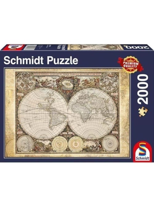 Puzzle Mappemonde Historique - Schmidt Spiele - 2000 Pièces - Qualité Premium - Kiabi