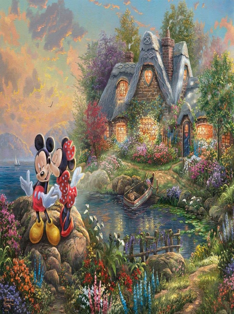 Puzzle Mickey et Minnie amoureux 1000 pcs N/A - Kiabi