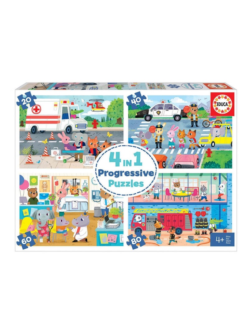 Puzzle Multi 4 En 1 Junior de 20 à 80 pièces : Héros En Action N/A - Kiabi
