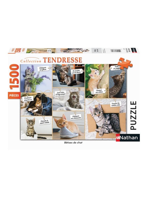 Puzzle N 1500  pièces -  Bêtises de chat - Kiabi