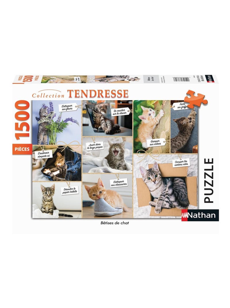 Puzzle N 1500  pièces -  Bêtises de chat N/A - Kiabi