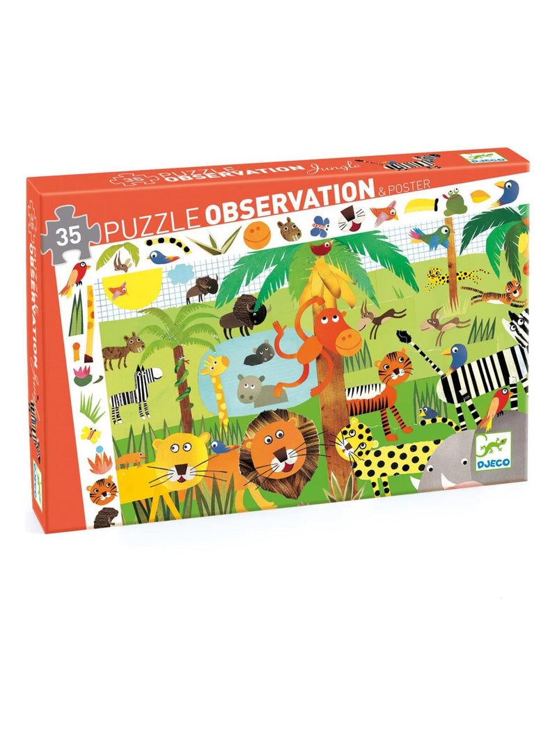Puzzle Observation + Poster La jungle N/A - Kiabi