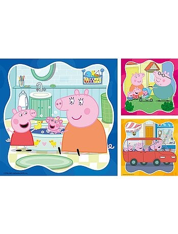 Puzzle peppa pig la famille d'abord 3x49 pcs