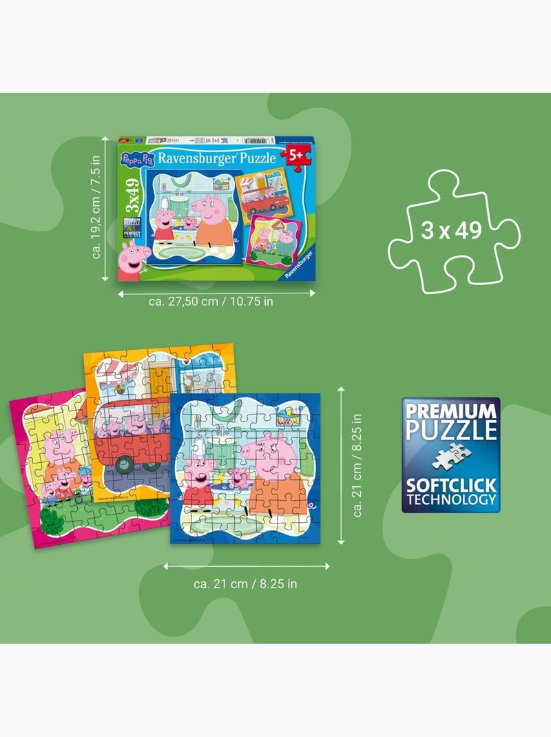 Puzzle peppa pig la famille d'abord 3x49 pcs N/A - Kiabi