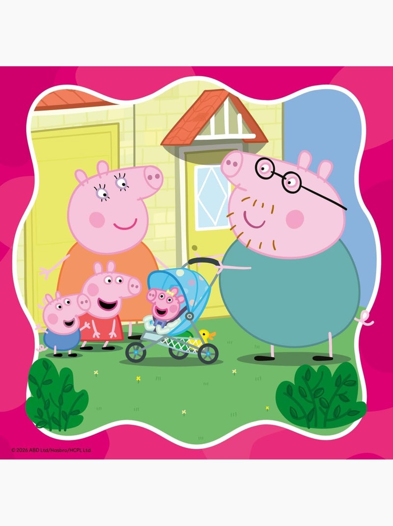 Puzzle peppa pig la famille d'abord 3x49 pcs N/A - Kiabi
