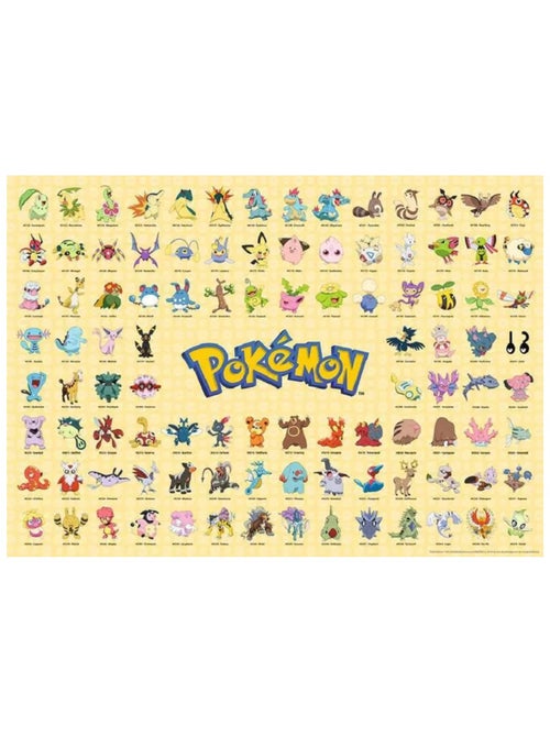 Puzzle pokédex de la région de johto 1000 pcs - Kiabi