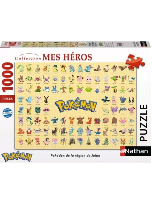 Puzzle pokédex de la région de johto 1000 pcs - Kiabi