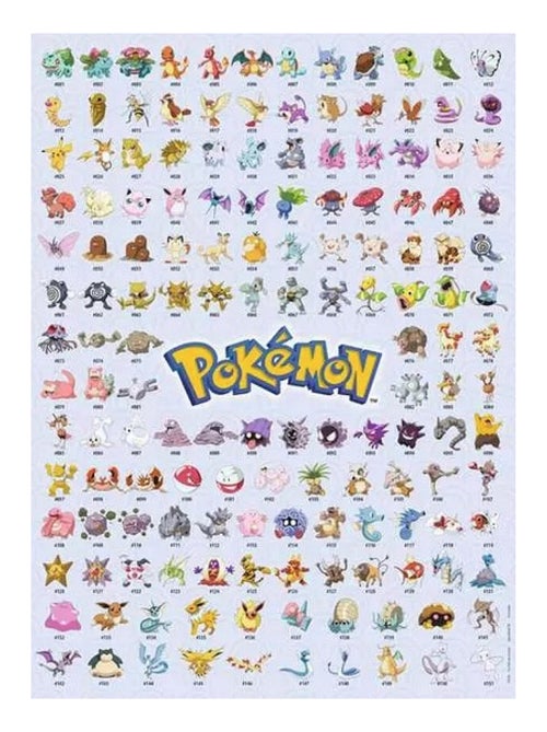Puzzle Pokédex Pokémon 500 pièces - Kiabi