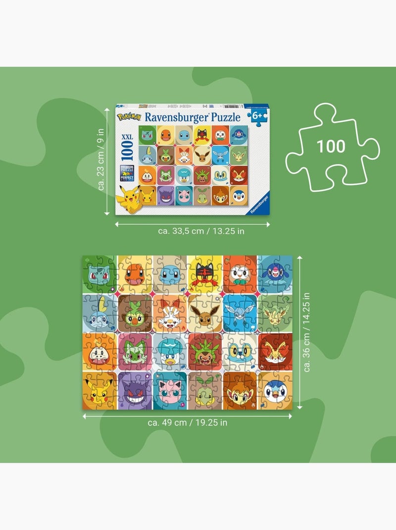 Puzzle Portraits de Pokémon 100 pcs XXL N/A - Kiabi