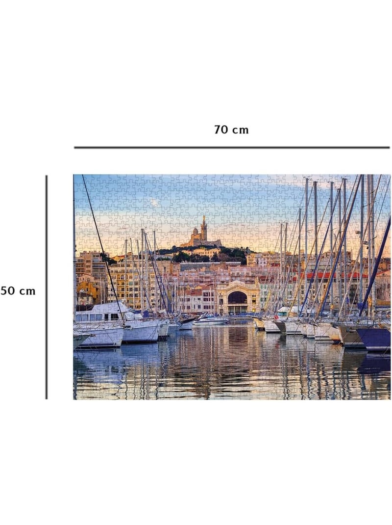 Puzzle Promenade dans le vieux port Marseille 1000 pcs N/A - Kiabi