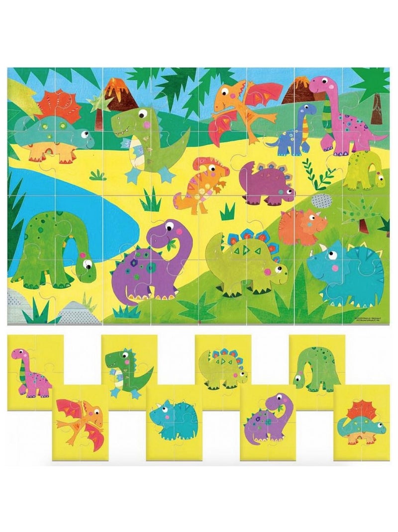 Puzzle recto verso 8+1 Dinosaures N/A - Kiabi