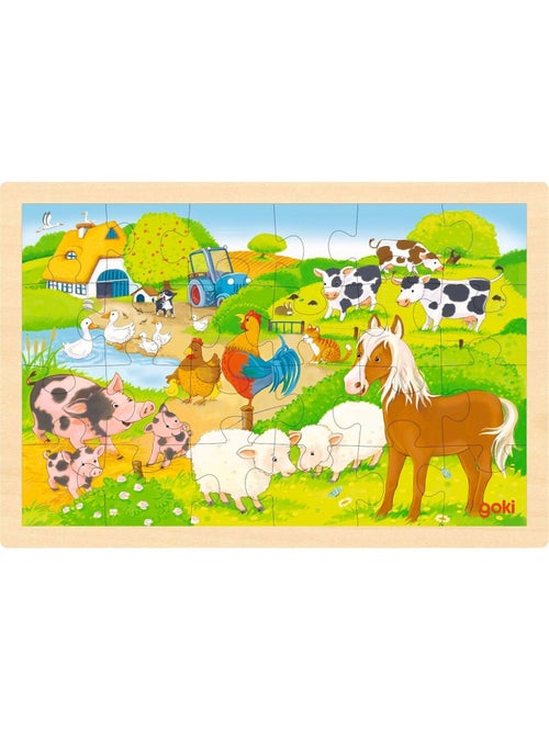 Puzzle réversible ferme et zoo 24 pcs - Kiabi