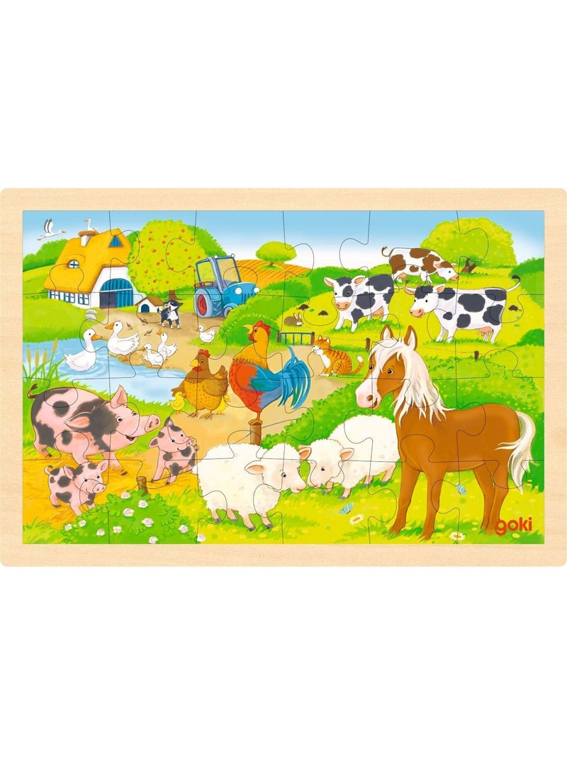 Puzzle réversible ferme et zoo 24 pcs N/A - Kiabi