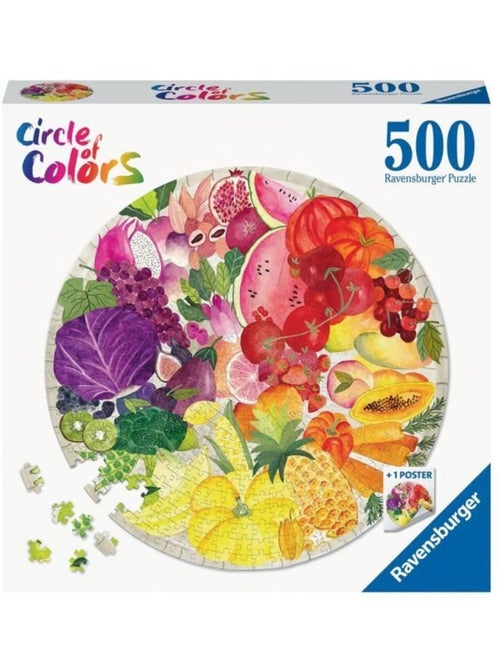 Puzzle rond 500 pi?ces - Fruits et l?gumes (Circle of Colors) - Kiabi