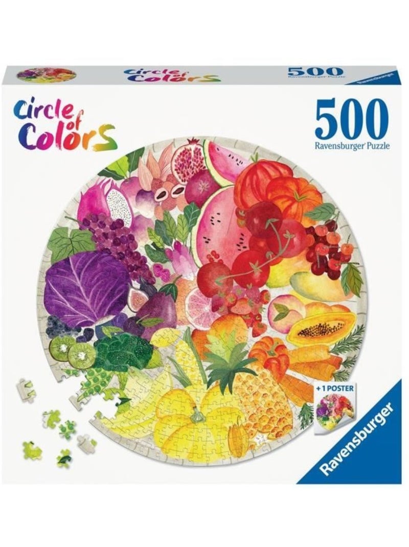 Puzzle rond 500 pièces - Fruits et légumes (Circle of Colors) N/A - Kiabi