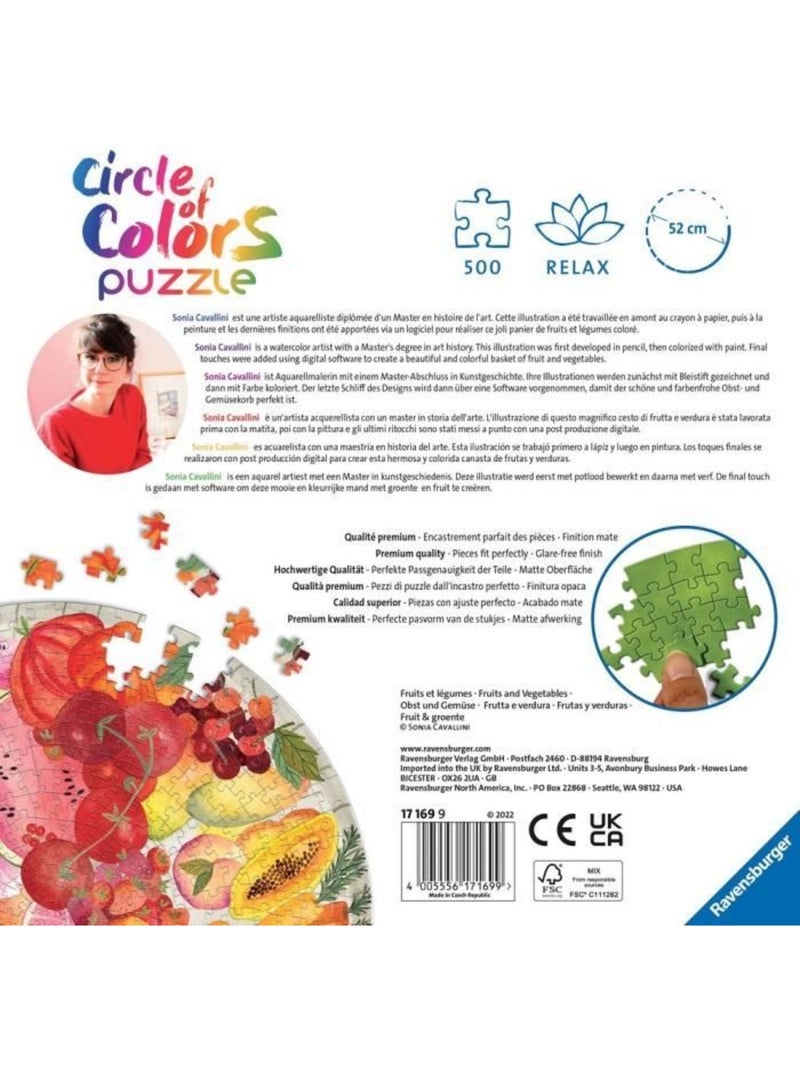 Puzzle rond 500 pièces - Fruits et légumes (Circle of Colors) N/A - Kiabi
