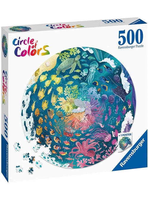 Puzzle rond 500 pièces - Océan (Circle of Colors) - Kiabi