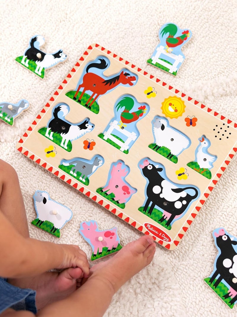 Puzzle sonore animaux de la ferme Rouge - Kiabi