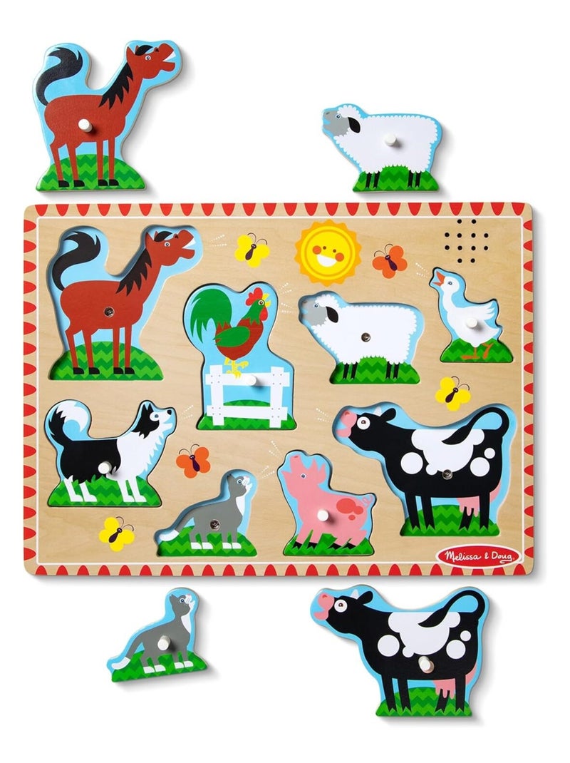 Puzzle sonore animaux de la ferme Rouge - Kiabi