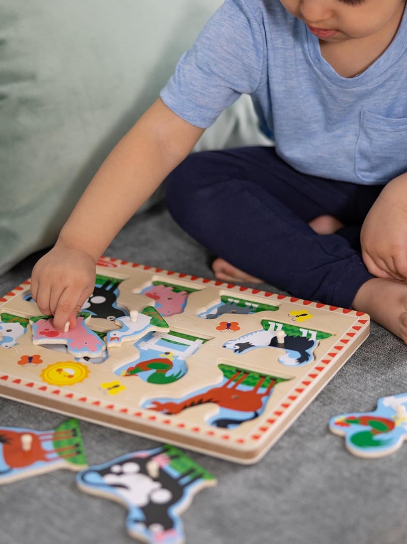 Puzzle sonore animaux de la ferme Rouge - Kiabi