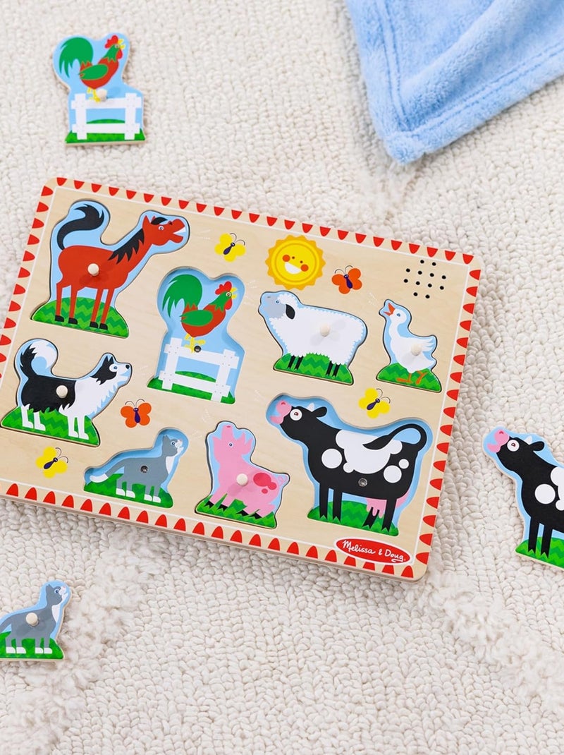 Puzzle sonore animaux de la ferme Rouge - Kiabi