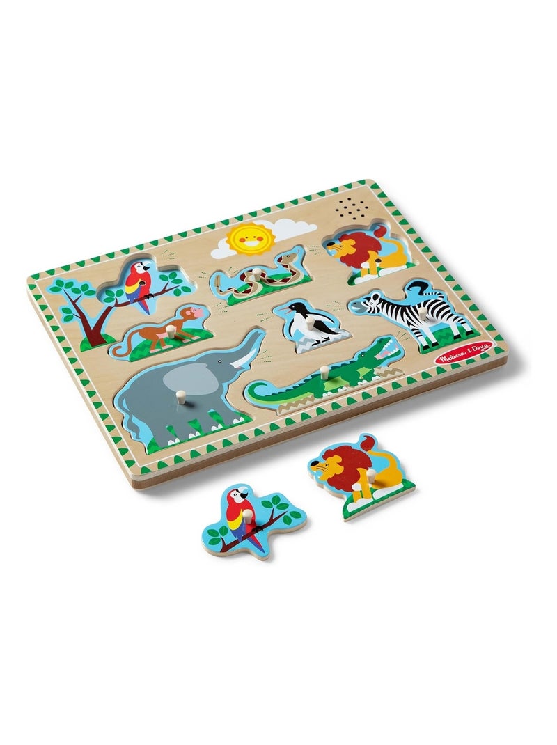 Puzzle sonore animaux du zoo Vert - Kiabi