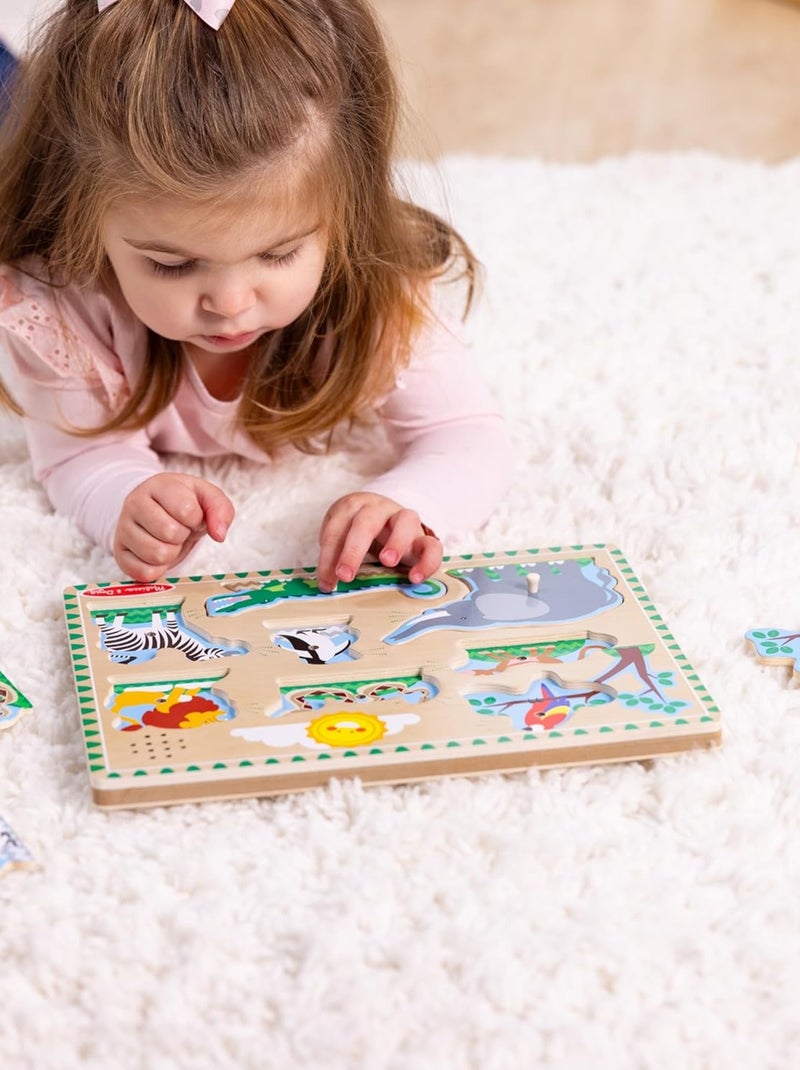 Puzzle sonore animaux du zoo Vert - Kiabi
