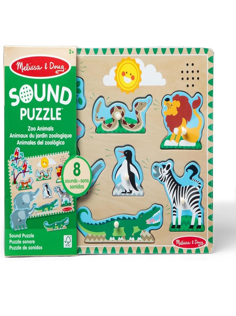 Puzzle sonore animaux du zoo Vert - Kiabi