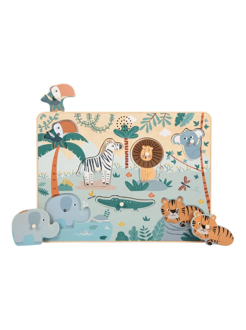 Puzzle sonore Safari Bleu - Kiabi