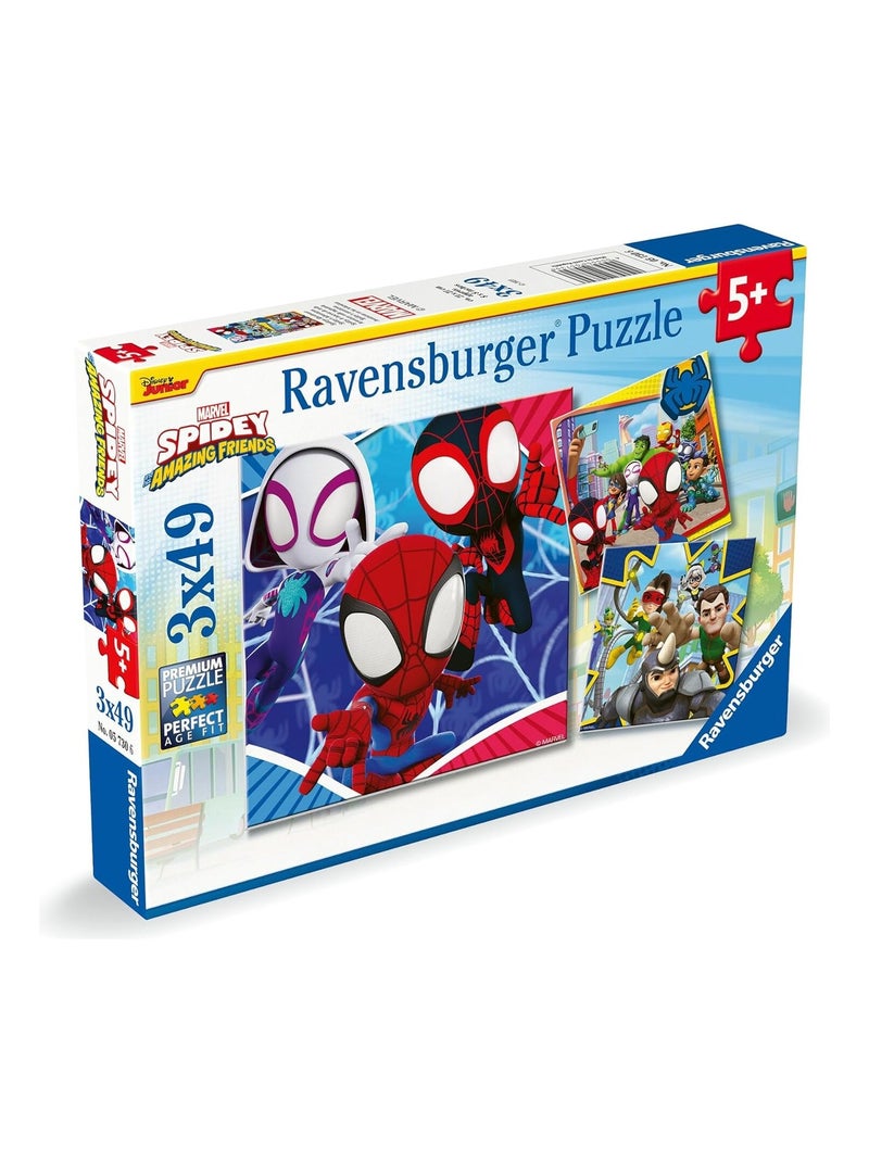 Puzzle Spidey le lanceur de toile 3x49 pcs N/A - Kiabi