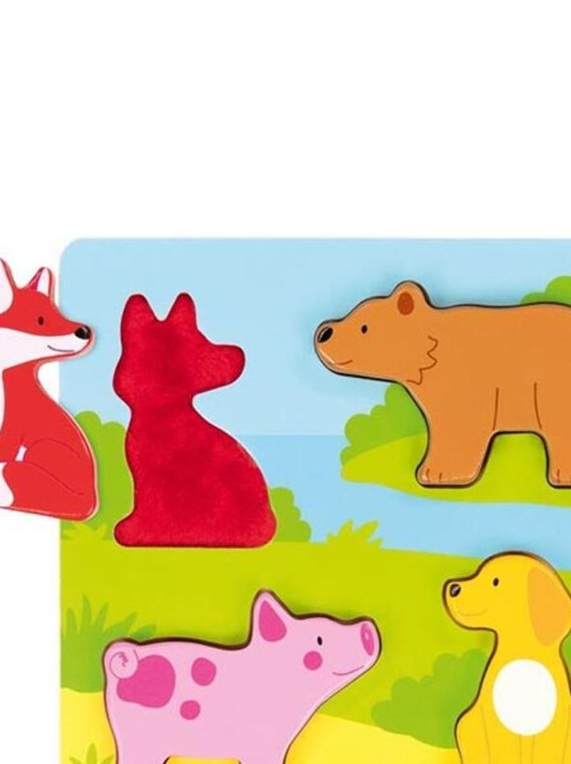 Puzzle tactile Des animaux 4 éléments N/A - Kiabi