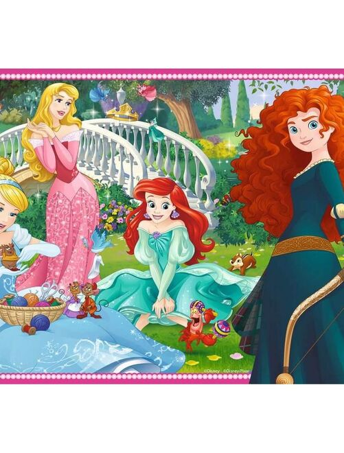 Puzzles 2 x 12 pièces : Dans le monde des princesses - Kiabi