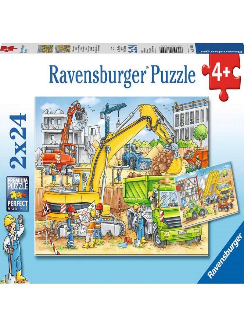 Puzzles 2 x 24 pièces : Beaucoup de travail sur le chantier N/A - Kiabi