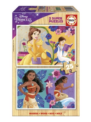 Puzzles 2 X 25 pcs Princesses Disney en bois