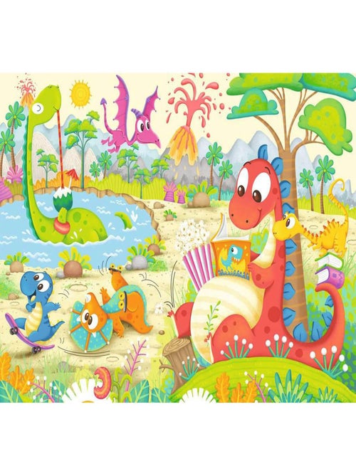 Puzzles 2x12 pièces - Mes dinos préférés - Kiabi