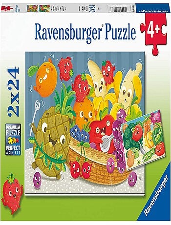 Puzzles 2x24 pièces - Les petits fruits et légumes - Kiabi