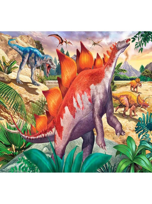 Puzzles 2x24 pièces - Mammouths et dinosaures - Kiabi