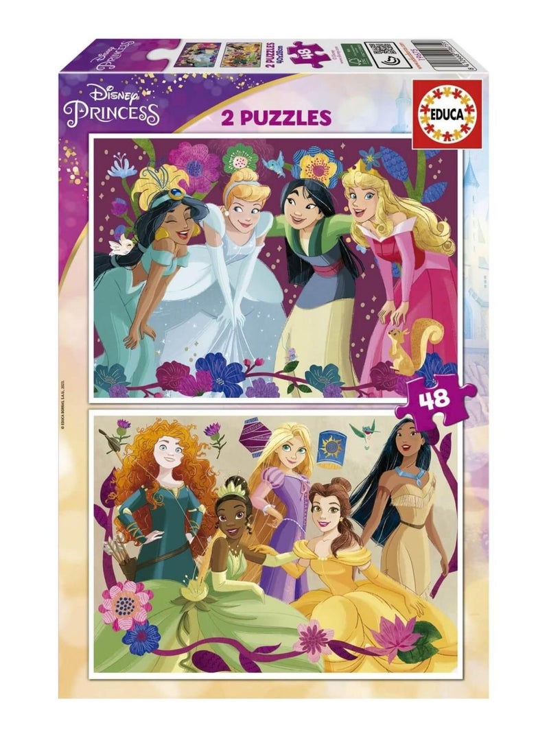 Puzzles 2X48 Pièces : Princesses Disney N/A - Kiabi