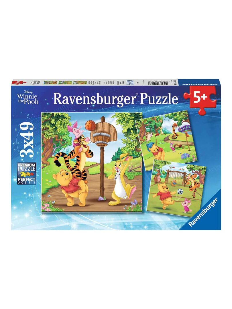 Puzzles 3 x 49 pièces : Disney Winnie l'Ourson : Journée sportive N/A - Kiabi