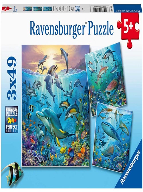 Puzzles 3x49 pièces - Le monde animal de l'océan - Kiabi