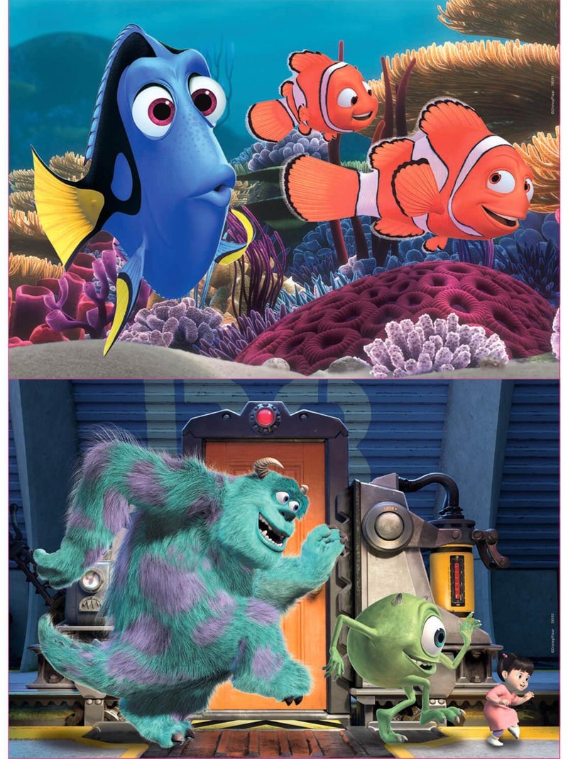 Puzzles en bois 2 x 25 pièces : Pixar : Le Monde de Dory et Monstre et Cie N/A - Kiabi