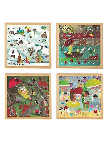 Puzzles météo extrême set de 4 jeu Montessori