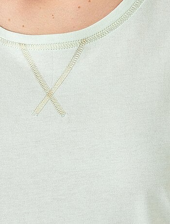 Pyjacourt fantaisie, maille jersey pur coton peigné - Damart