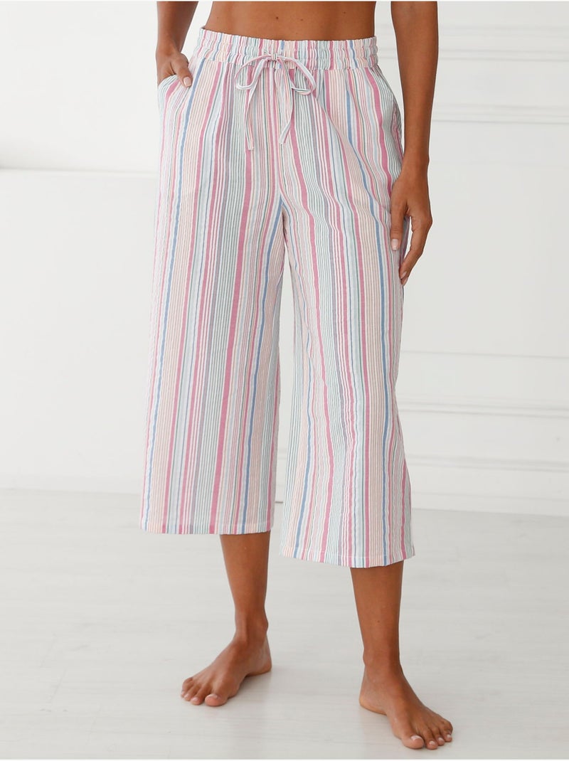 Pyjacourt femme maille et seersucker - DAXON Rose/Multicolore - Kiabi