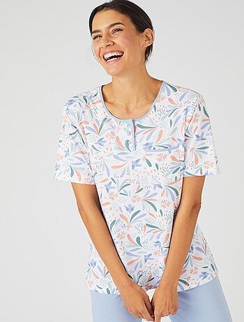 Pyjacourt maille jersey graphique pur coton peigné - Damart